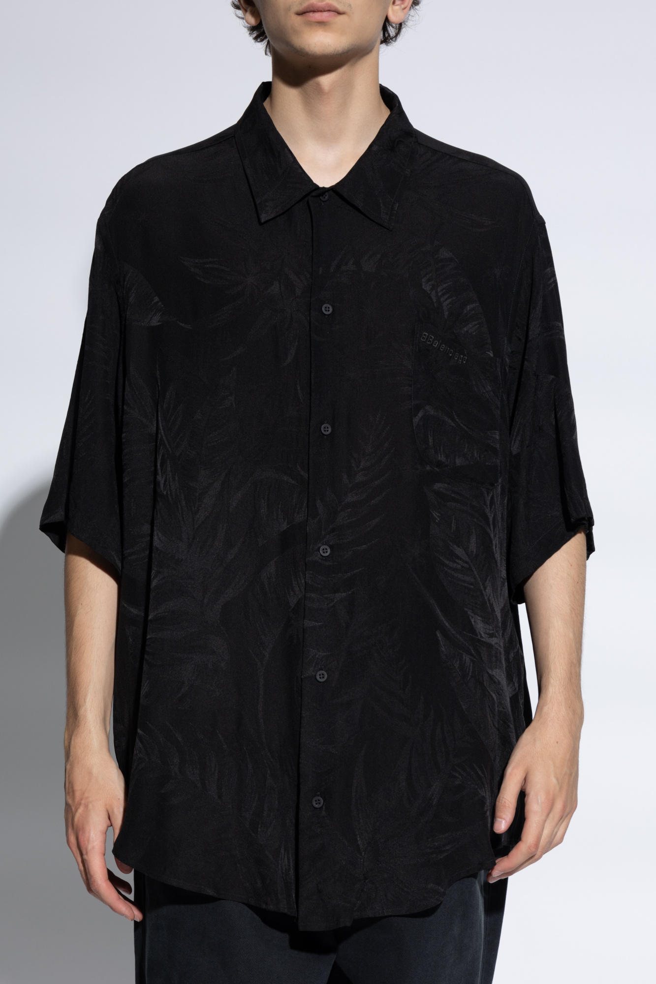 Black Silk shirt with pocket Balenciaga Vitkac Canada